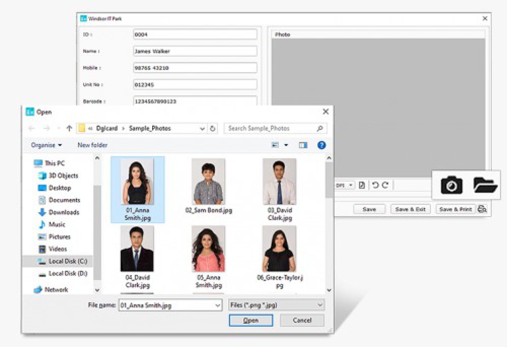 Id card software with photo Editor