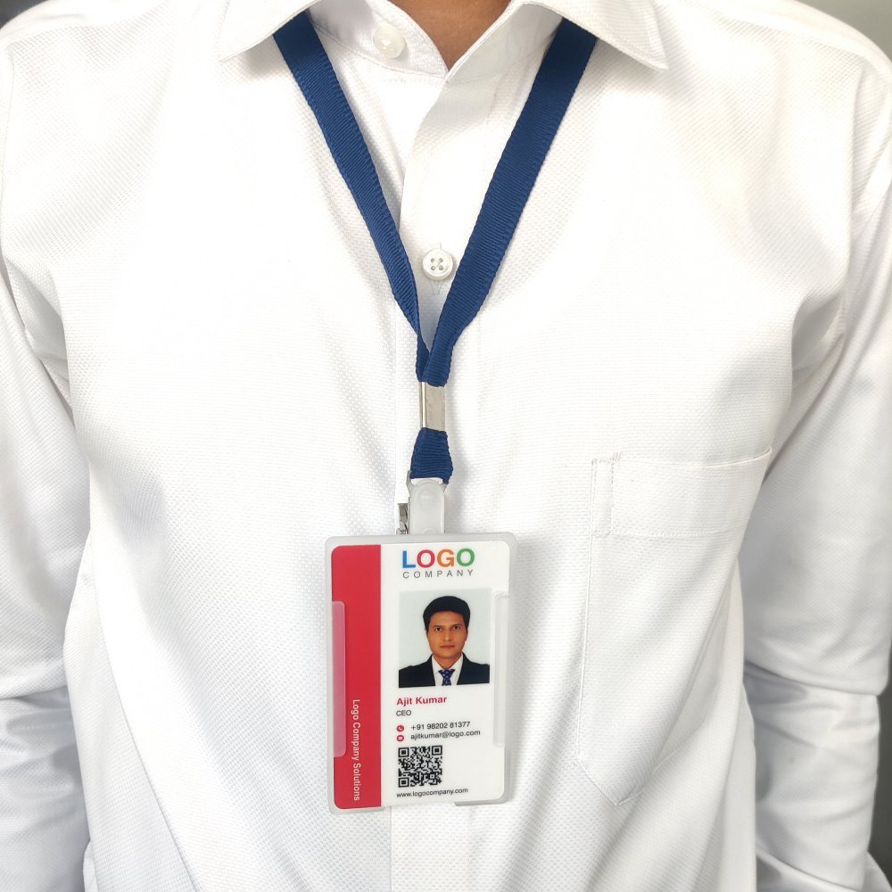 Both Side Insert ID Card Holder Horizontal and Vertical Cards with Natural Color_CH - 41 H&V